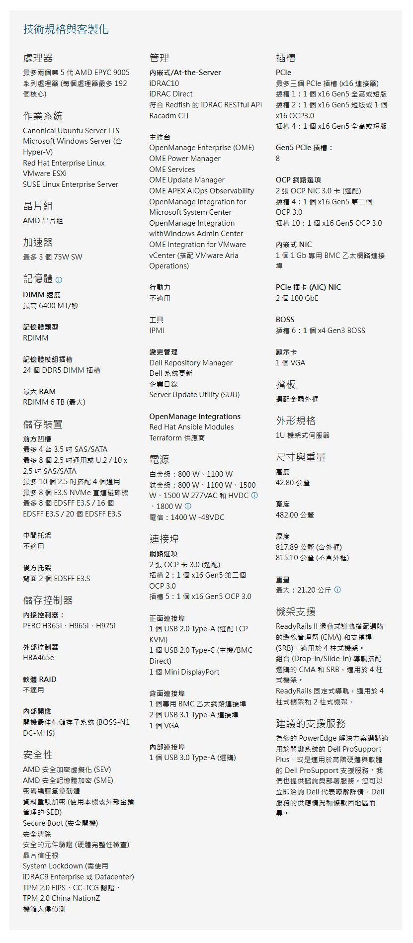 技術規格與客製化專業介紹